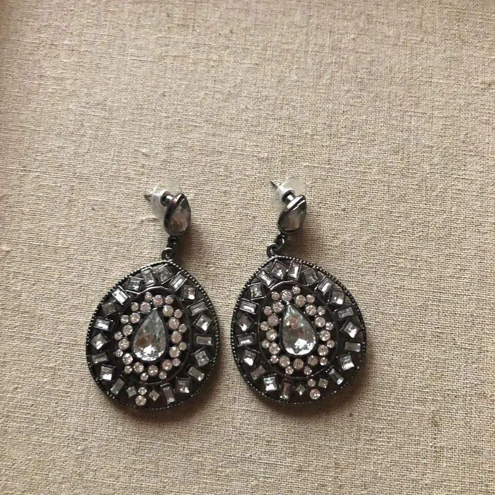 Premier Designs silver and gray earrings